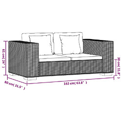 vidaXL Ensemble de canapé 2 places 7 pièces Rotin véritable pas cher