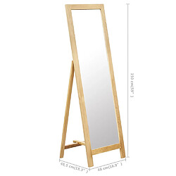 vidaXL Miroir sur pied 48x46,5x150 cm Bois de chêne solide pas cher