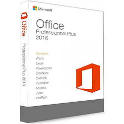 Microsoft Office 2016 Professionnel Plus (5 PC) - Clé licence à télécharger - Livraison rapide 7/7j Logiciel à télécharger (lien de téléchargement officiel et clé d'activation authentique). Livraison ultra rapide !