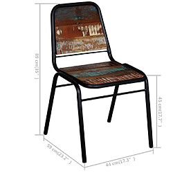 Maison Chic Lot de 6 Chaises à manger,Chaise pour cuisine bois de récupération solide -MN68868 pas cher