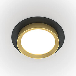 MAYTONI Downlight Encastré Rond Noir, Or GX53 