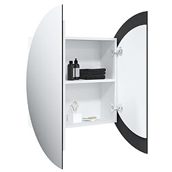 Acheter vidaXL Armoire de salle de bain miroir rond et LED Blanc 54x54x17,5 cm