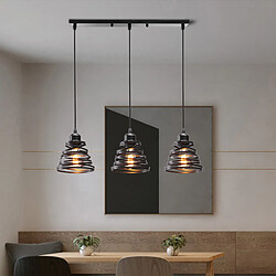 Stoex Plafonnier Rétro Moderne 3 Lumières Lustre D'Intérieur Suspension Luminaire Vintage Suspension Lustre en Métal Noir, Pour Chambre À Coucher, Salon