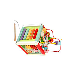 Avis Davidson / Fisher Price Fisher-Price Cube d'Activité Éducatif 5-en-1 en Bois avec 5 Jeux Différents Multicolore