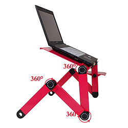 Universal Table d'ordinateur portable réglable pour lit portable portable bureau pliable avec porte-notes multifonctionnels de souris pour le bureau du canapé | Bureaux d'ordinateur portable (rose)