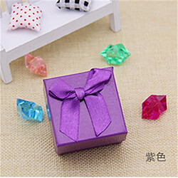 24 pack candy couleur carrés boîtes à bijoux en carton bowknot mariage violet