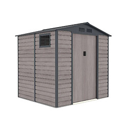 Abri de Jardin en Métal Gardiun Surrey 4,07 m2 Extérieur 213x191x211 cm en Acier avec Fenêtre Latérale et Effect Bois Grainé 