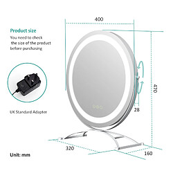 EMKE LED Hollywood Miroir de Maquillage Rond avec Interrupteur Tactile Dimmable 3 Couleurs claires 360° Rotatif, Blanc Diamètre 40cm pas cher