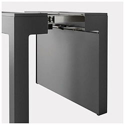 Inside 75 Table console extensible ULISSE acier pieds inox rallonge aluminium coloris gris ardoise