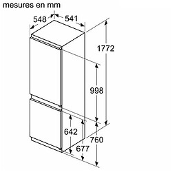 Acheter Réfrigérateur combiné intégrable à glissière 267l - ki5862se0s - NEFF