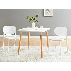 Vente-Unique Lot de 6 chaises empilables en polypropylène - Blanc - CARETANE