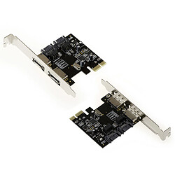 Kalea-Informatique Carte Contrôleur PCIe 2 PORTS SATA 3 - Prises SATA internes et/ou eSATA externes - CHIPSET ASM1061