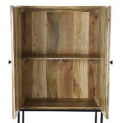 Avis Pegane Buffet haut meuble de rangement en bois de manguier multicolore - Longueur 84 x Hauteur 152 x Profondeur 43 cm