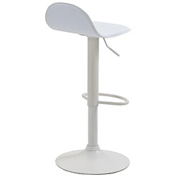 Decoshop26 Lot de 2 tabourets de bar avec repose-pieds en PVC blanc pied trompète en métal blanc 10_0004263 pas cher