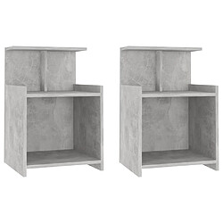 Maison Chic Lot de 2 Tables de chevet,Table de nuit,Table d'appoint pour salon Gris béton 40x35x60 cm Aggloméré -MN66028