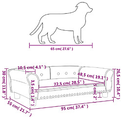 vidaXL Lit pour chien cappuccino 95x55x30 cm similicuir pas cher