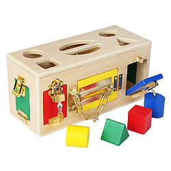 Montessori Colorful Lock Box Animal Matching Game En Bois Enfants Éducatifs