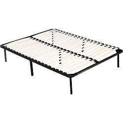 Habitat Et Jardin Cadre à lattes + pieds pour matelas de 140 x 190 cm - 20 lattes