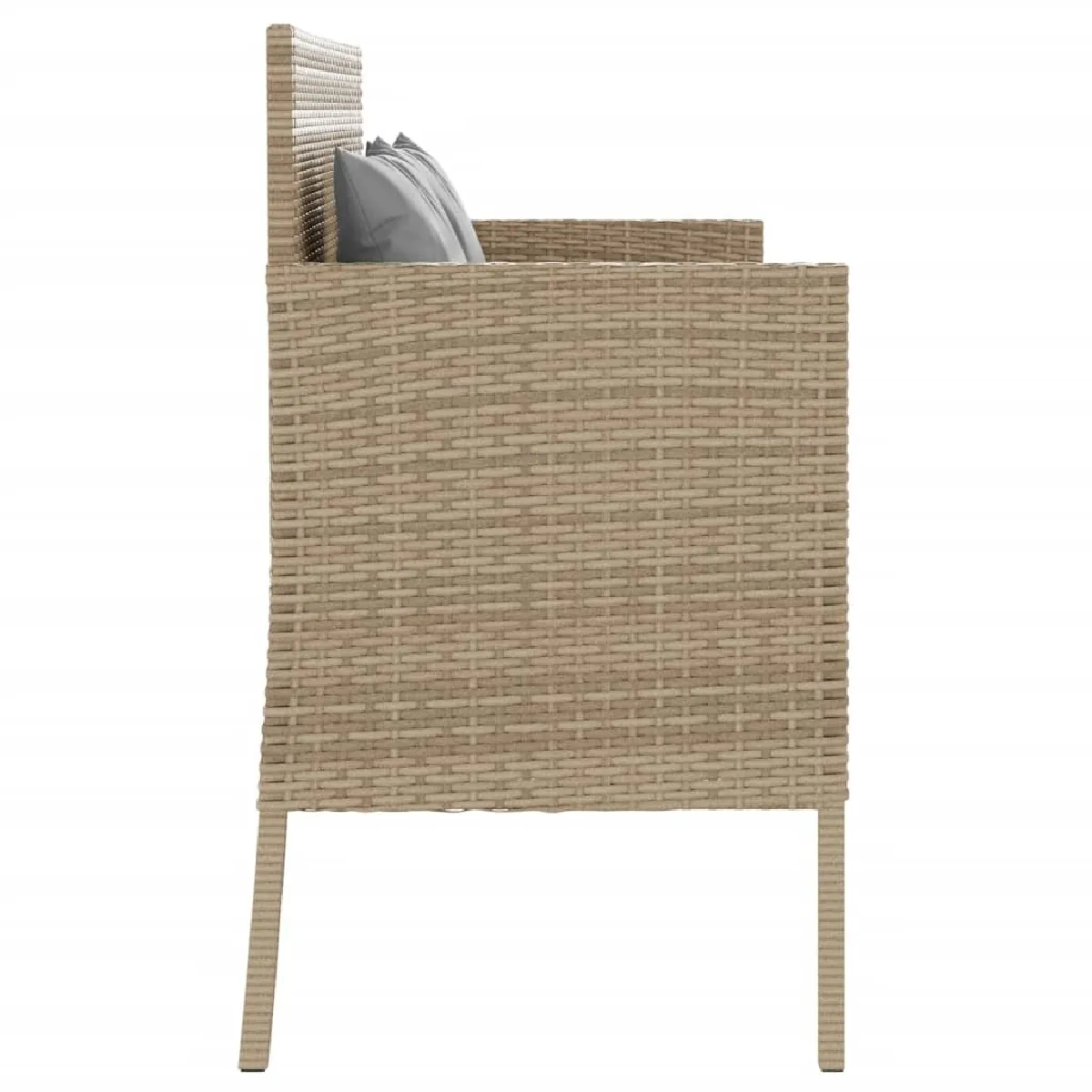 Maison Chic Banc de jardin avec coussins | Banquette de jardin | Chaise Relax beige résine tressée -MN83229 pas cher