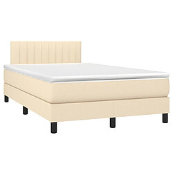 Avis Sommier à lattes LED,Cadre à lattes de lit avec matelas pour Adulte Crème 120x200 cm Tissu -MN24549