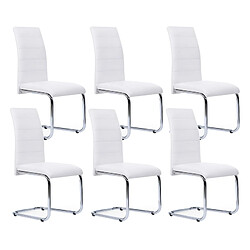 Idmarket Chaises MIA x6 blanches