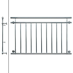 Ecd Germany Garde-corps balcon à la française balustrade 156 x 90 cm en acier inoxydable