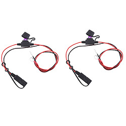 2x 18AWG SAE Harnais Extension Câble Batterie Tender Connecteurs 10A Fusible