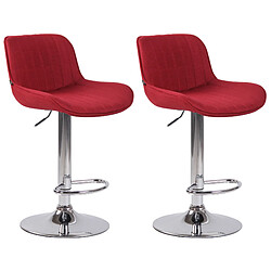 Non Lot de 2 tabourets de bar Lentini tissu chrome 