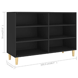 vidaXL Buffet noir 103,5x35x70 cm bois d'ingénierie pas cher