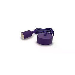 Suspension Noire avec douille E27 avec câble 2m Violet