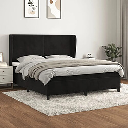 Maison Chic Lit Adulte - Lit simple Lit à sommier tapissier et matelas moelleux - Meuble de Chambre - Noir 160x200 cm Velours -MN86697