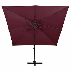 Avis Maison Chic Parasol Jardin | Parasol déporté avec double toit 300x300 cm rouge bordeaux - GKD40457