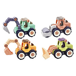 Jouets Construction Voiture Véhicules 4 pcs Jouet Construction Voiture Rouleau Bulldozer Excavatrice Véhicules Ingénierie Jouet Éducatif Ensembles de Jeu pour Enfants Cadeau D'anniversaire