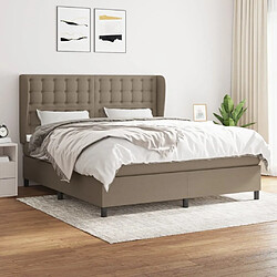 Maison Chic Lit Adulte - Lit simple Lit à sommier tapissier avec matelas moelleux - Meuble de Chambre - Taupe 160x200 cm Tissu -MN23169