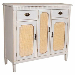 Buffet Alexandra House Living Blanc Rotin Bois d'épicéa 36 x 88 x 95 cm 