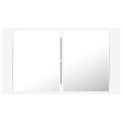 Avis Helloshop26 Armoire salle de bain à miroir led 80 x 12 x 45 cm acrylique blanc 02_0006651