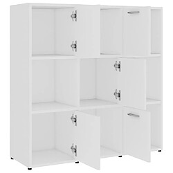 Maison Chic Bibliothèque - Armoire de livres Blanc 90x30x90 cm Aggloméré -GKD64608 pas cher