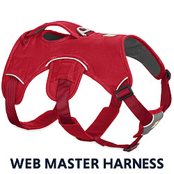 Ruffwear Harnais multifonction pour chien, Environnements difficiles, Chiens de travail, Chiens de taille mini, Ajustement sur mesure, Taille XXS, Rouge (Red Currant), Harnais Web Master, 30102-615S2 