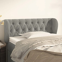 Maison Chic Tête de lit scandinave avec oreilles,meuble de chambre Gris clair 103x23x78/88 cm Velours -MN23797