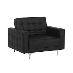 Beliani Fauteuil Cuir PU Noir ABERDEEN