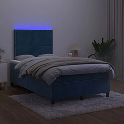 Avis vidaXL Sommier à lattes de lit matelas et LED Bleu foncé 120x200 cm