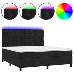 vidaXL Sommier à lattes de lit matelas et LED Noir 160x200 cm Velours