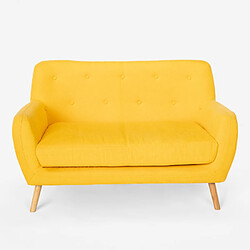 Avis LE ROI DU RELAX Canapé 2 places en tissu de style scandinave confortable moderne Irvine | Couleur: Jaune