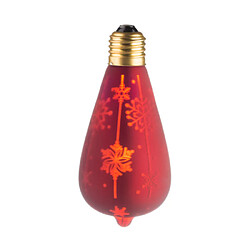 Magneticland Ampoule Lampe Déco Rouge avec Neige ST64 E27