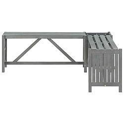 Maison Chic Banc d'angle de jardin | Banc d'extérieur et jardinière 117 cm bois d'acacia gris -GKD77378