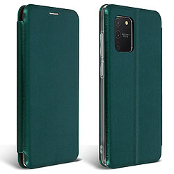 Avizar Étui Galaxy S10 Lite Effet Satinée Clapet Porte-carte Support Vidéo vert foncé