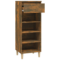 Avis vidaXL Armoire à chaussures Chêne fumé 40x36x105 cm Bois d'ingénierie