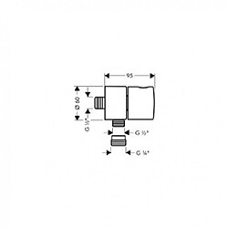 Hansgrohe Coude de raccordement Fixfit Stop avec robinet d'arrêt 38882