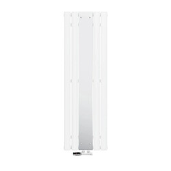 LuxeBath Radiateur avec miroir 450x1600 mm blanc moderne avec raccord central mural