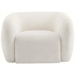 palozi home Fauteuil design bouclette Washington - Blanc